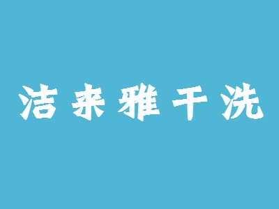 洁来雅干洗加盟