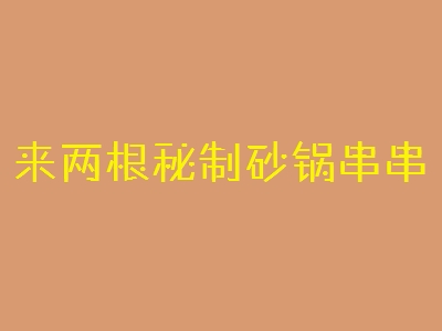 来两根秘制砂锅串串加盟